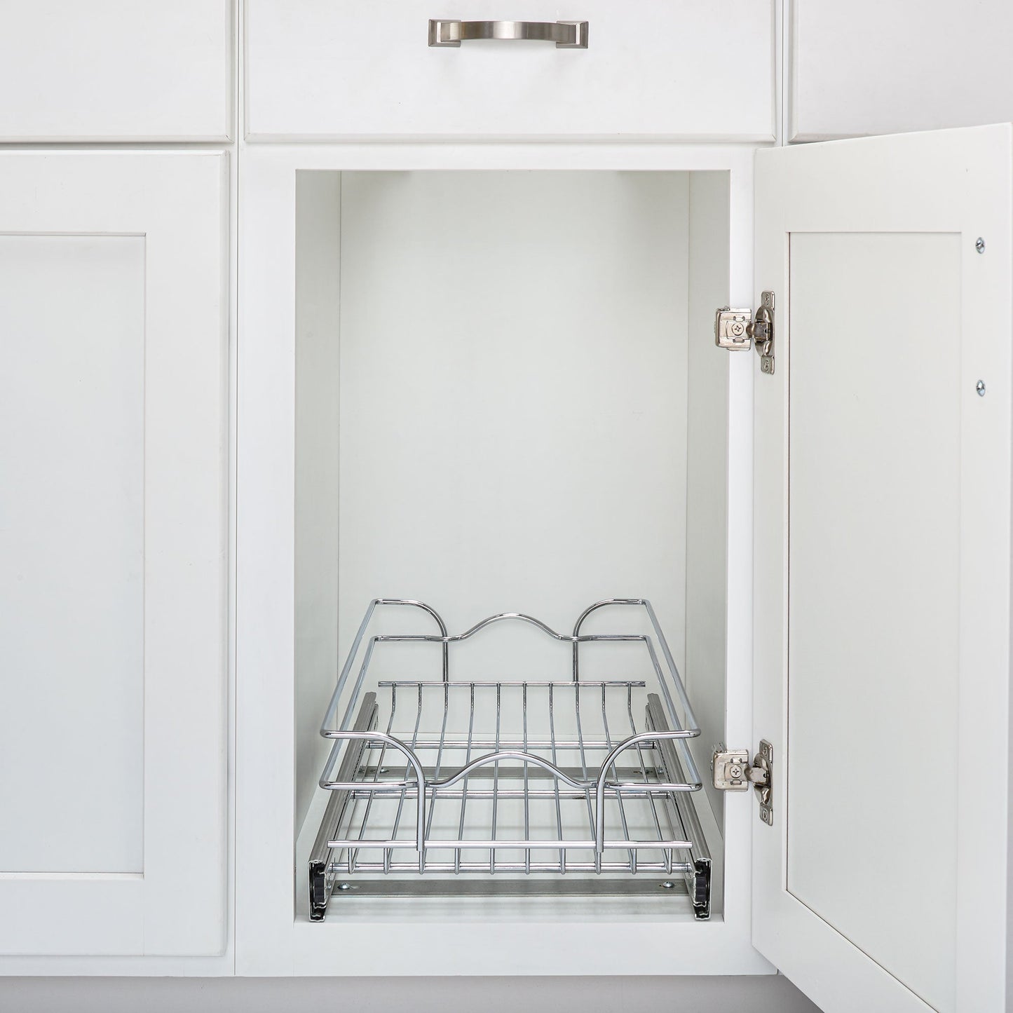 Rev-A-Shelf Pullout Single Basket Organizer for Kitchen Cabinets, 12 x 22 in, 5WB1-1222CR-1