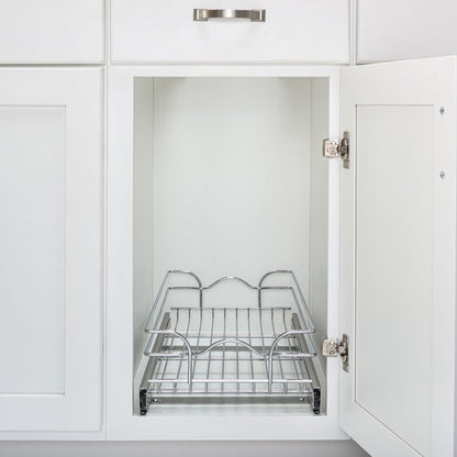 Rev-A-Shelf Pullout Single Basket Organizer for Kitchen Cabinets, 12 x 22 in, 5WB1-1222CR-1