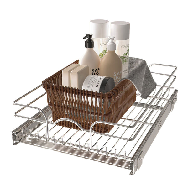 Rev-A-Shelf Pullout Basket Organizer for Kitchen or Vanity Cabinets, 15 x 20 In, 5WB1-1520CR-1