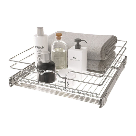 Rev-A-Shelf Pullout Basket Organizer for Kitchen or Vanity Cabinets, 18 x 20 In, 5WB1-1820CR-1