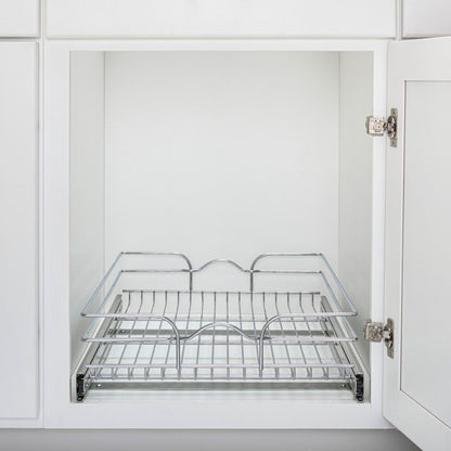 Rev-A-Shelf Pullout Basket Organizer for Kitchen or Vanity Cabinets, 18 x 20 In, 5WB1-1820CR-1