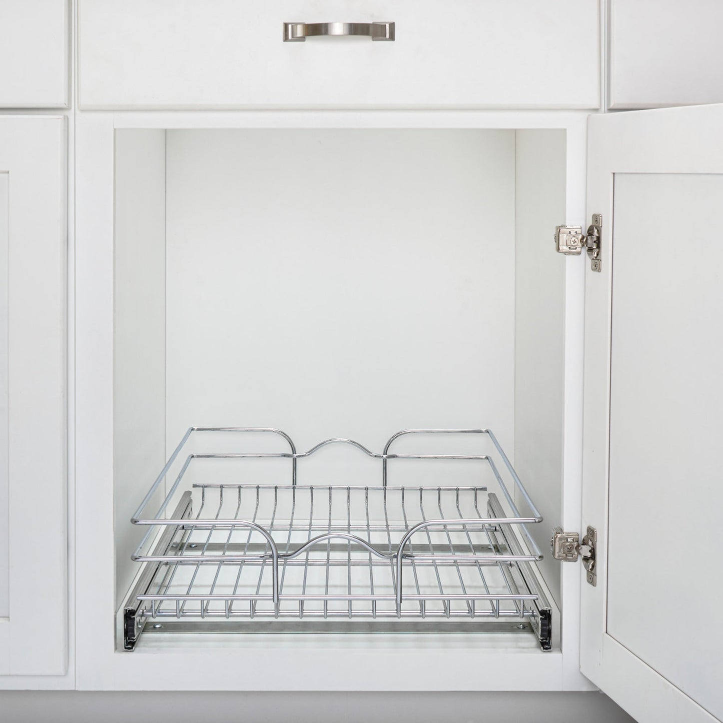 Rev-A-Shelf Pullout Single Basket Organizer for Kitchen Cabinets, 18 x 22 In, 5WB1-1822CR-1