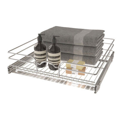 Rev-A-Shelf Pullout Basket Organizer for Kitchen or Vanity Cabinets, 21 x 20 In, 5WB1-2120CR-1