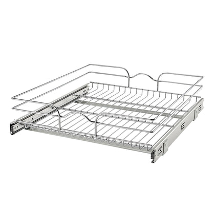 Rev-A-Shelf Pullout Single Basket Organizer for Kitchen Cabinets, 21 x 22 In, 5WB1-2122CR-1