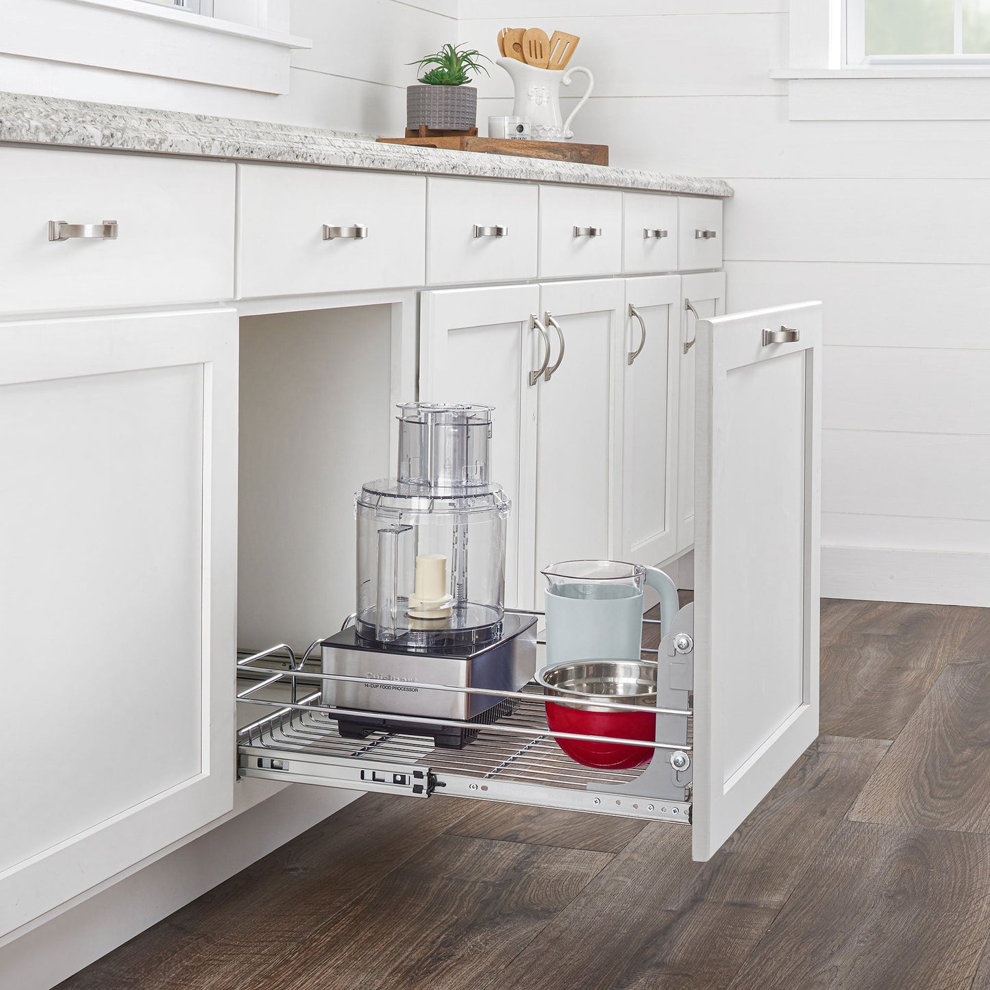 Rev-A-Shelf Pullout Single Basket Organizer for Kitchen Cabinets, 21 x 22 In, 5WB1-2122CR-1