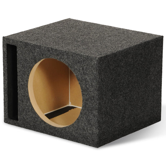 QPower QBASS Dual Vented 12 Inch Single Audio Subwoofer Enclosure Box, Charcoal - Find Fresh Goods