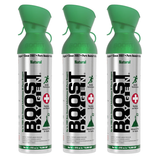3 Pack Large 10L Boost Oxygen Natural Portable Pure Canned Oxygen, Flavorless