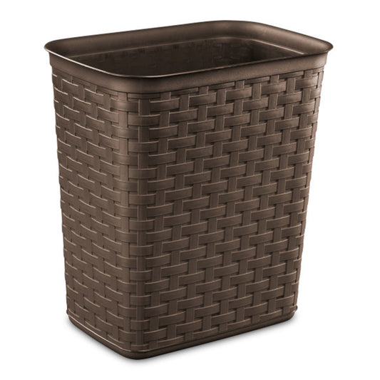 Sterilite Weave 3.4 Gallon Plastic Home & Office Wastebasket Trash Can (18 Pack)
