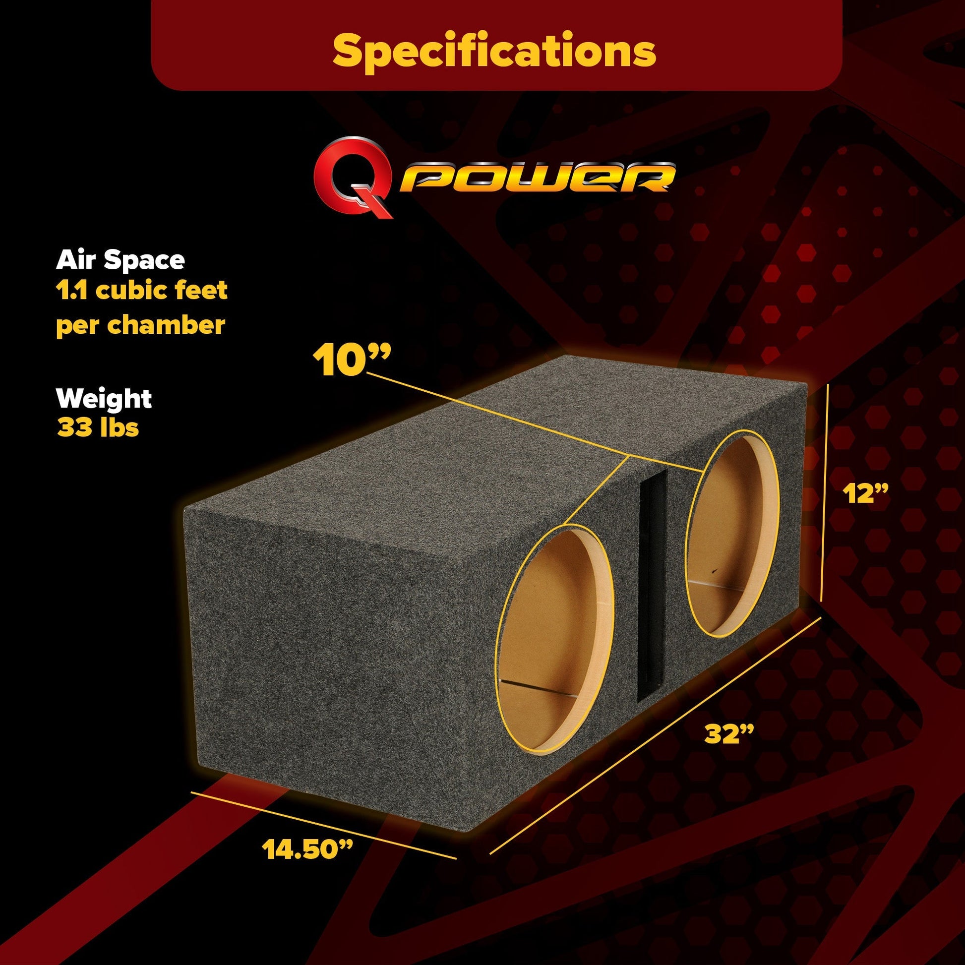 Q Power QBASS Dual 10 Inch Heavy Duty Car Audio Subwoofer Enclosure Box - Find Fresh Goods