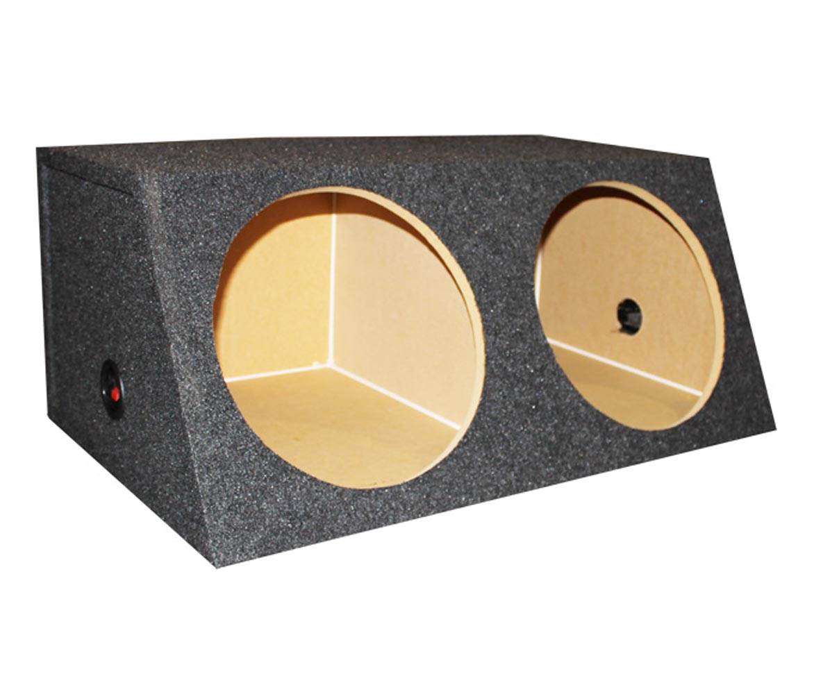 QPower QSMBASS12 Dual 12" Inch Sealed Angled Subwoofer Sub Box Speaker Enclosure - Find Fresh Goods