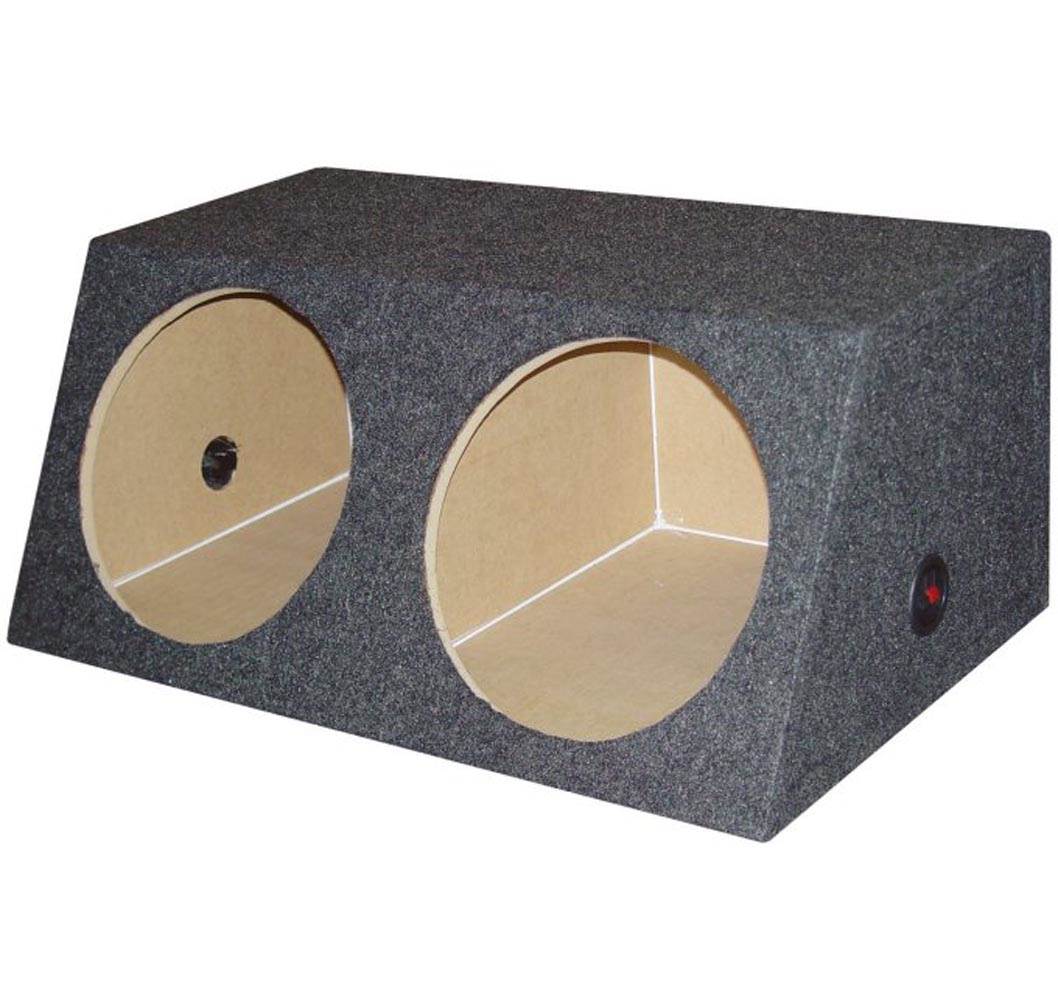 QPower QSMBASS12 Dual 12" Inch Sealed Angled Subwoofer Sub Box Speaker Enclosure - Find Fresh Goods