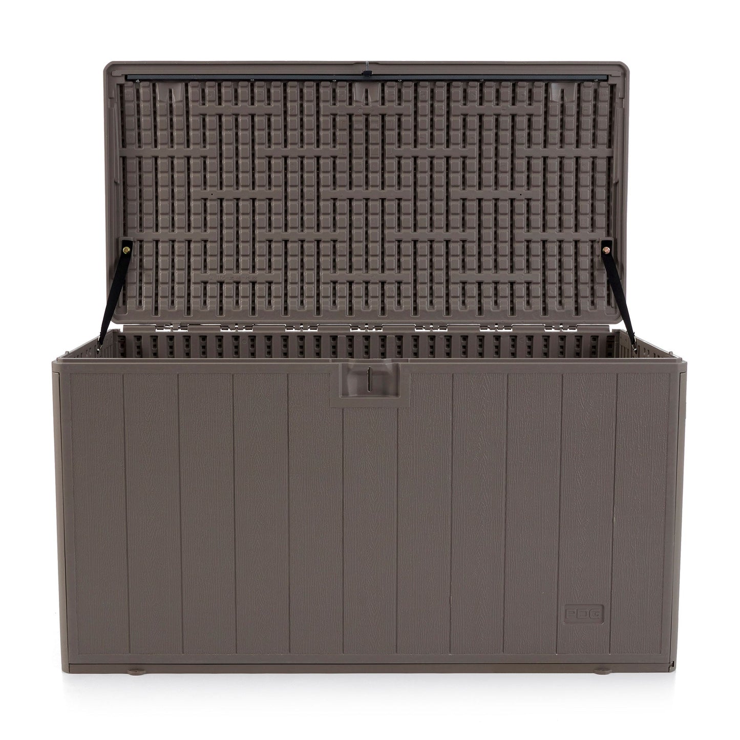Plastic Development Group 105 Gallon Outdoor Patio Storage Deck Box, Driftwood