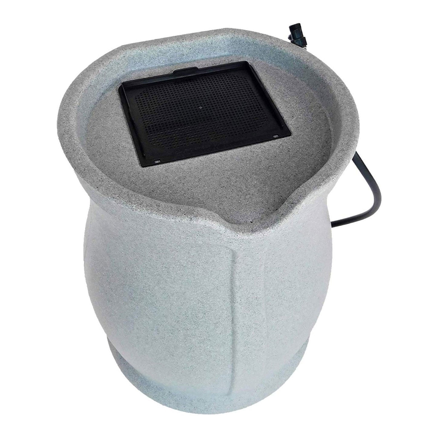 FCMP Outdoor Catalina 45 Gallon Water Outdoor Rain Catcher Barrel, Light Granite