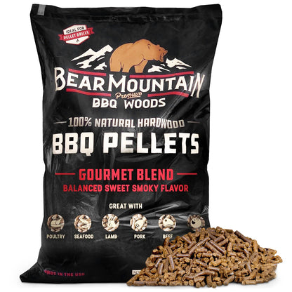 Bear Mountain BBQ All-Natural Hardwood Gourmet Blend Smoker Pellets, 20 Pounds