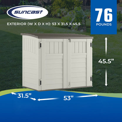 Suncast 3 Door Locking System Horizontal Storage Shed Stow Away, Ivory (3 Pack)