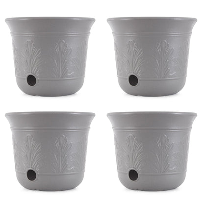 Suncast 300 Foot Heavy Duty 5 Gallon Decorative Garden Hose Pot, Gray (4 Pack)