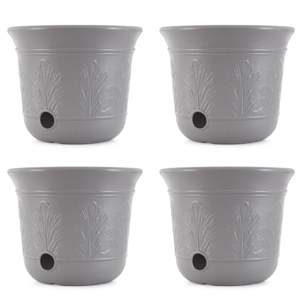 Suncast 300 Foot Heavy Duty 5 Gallon Decorative Garden Hose Pot, Gray (4 Pack)