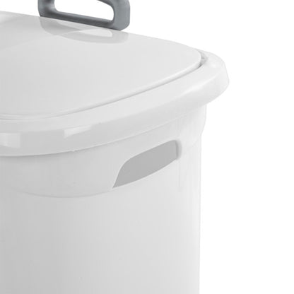Sterilite White Laundry Hamper With Lift-Top, Wheels, And Pull Handle, 9 Pack