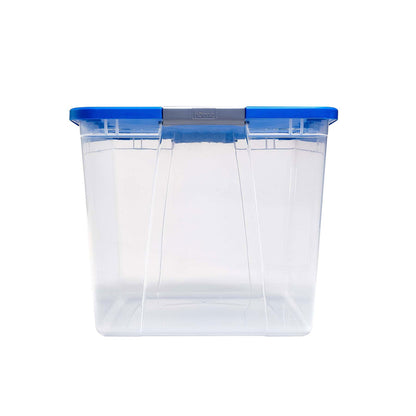 Homz 64 Qt Secure Latch Large Clear Stackable Storage Container w/ Lid (2 Pack)