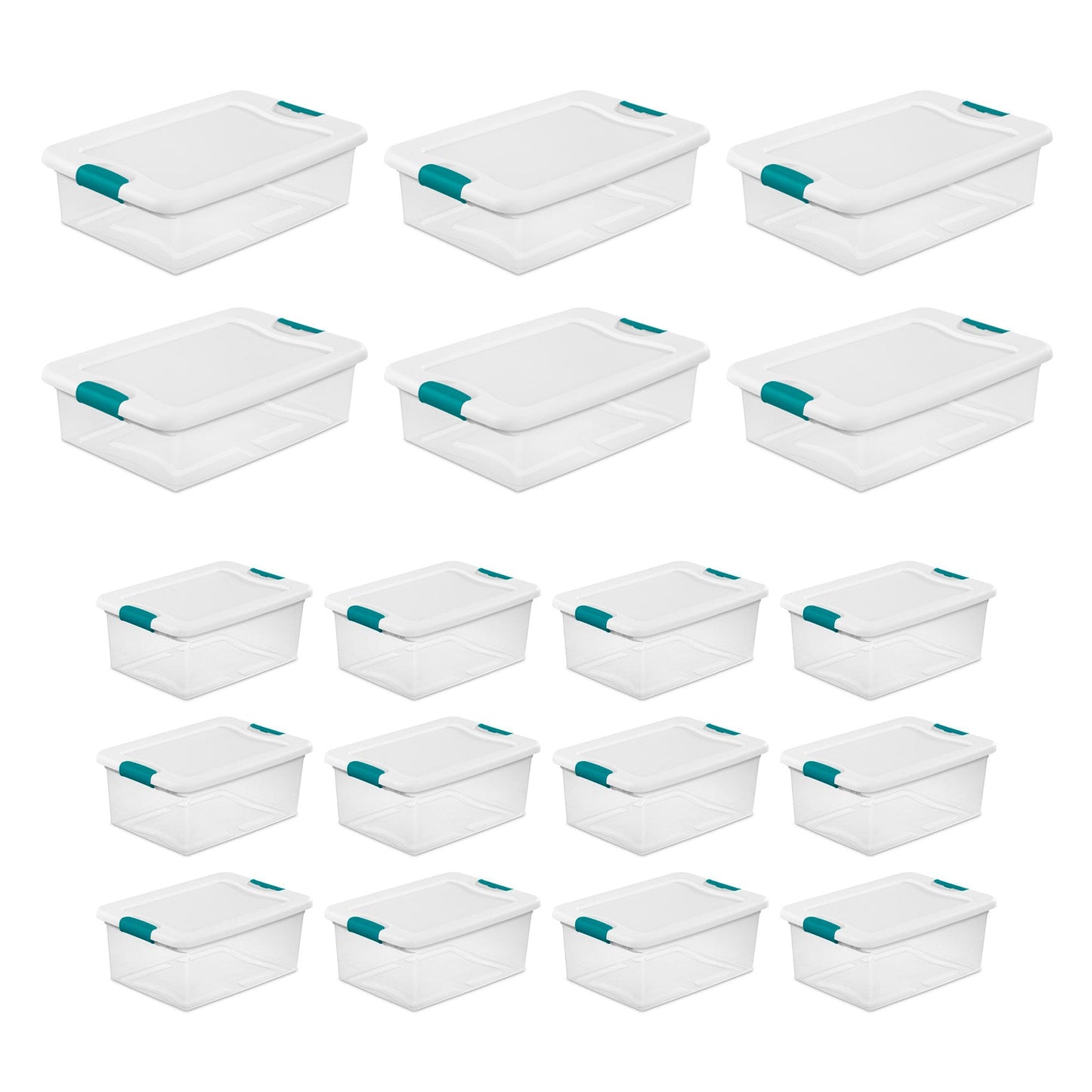 Sterilite 6 Sets of 32 Quart Latch Lid Tote & 12 Sets of 15 Quart Latch Lid Tote