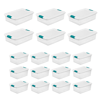 Sterilite 6 Sets of 32 Quart Latch Lid Tote & 12 Sets of 15 Quart Latch Lid Tote