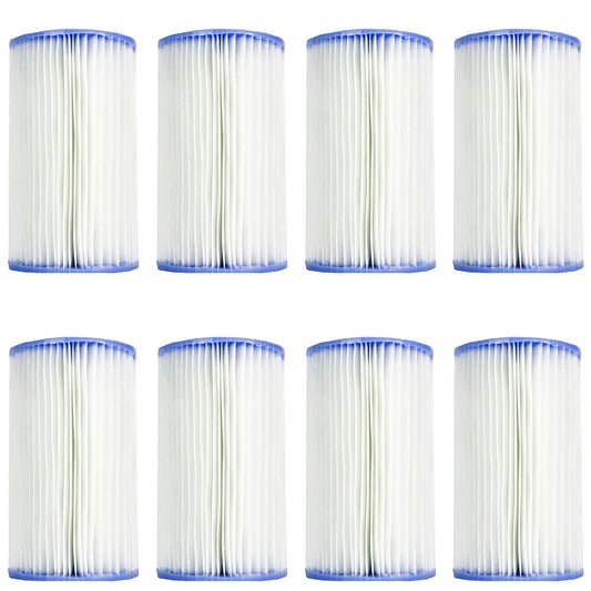 Intex Swimming Pool Easy Set Type B Replacement Filter Pump Cartridge (8 Pack)