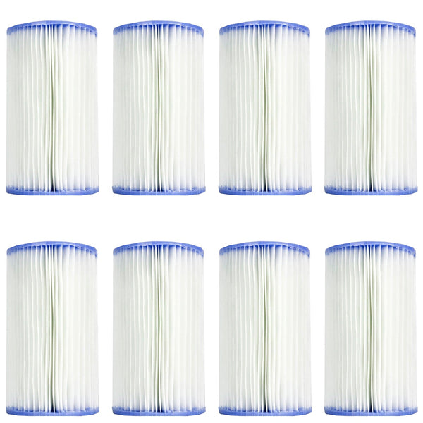 Intex Swimming Pool Easy Set Type B Replacement Filter Pump Cartridge (8 Pack)