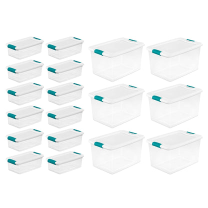 Sterilite 6 Qt Latch Storage Box,12 Pack, and 64 Qt Latch Storage Box, 6 Pack