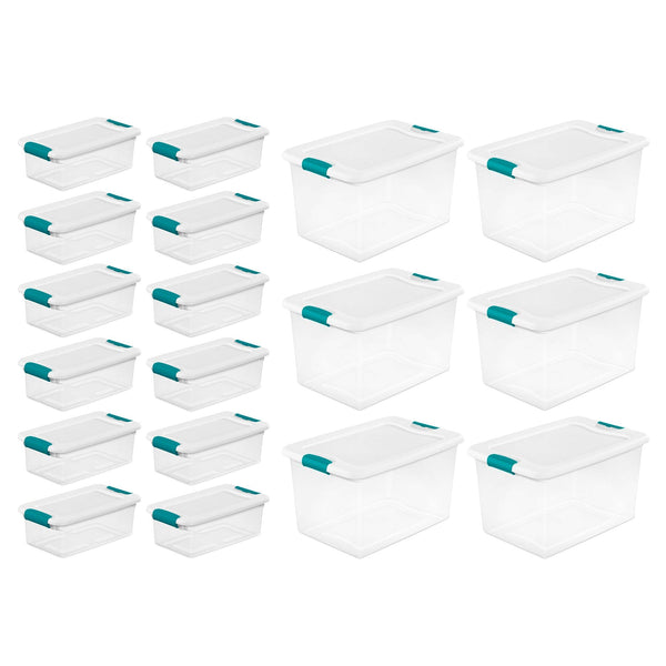 Sterilite 6 Qt Latch Storage Box,12 Pack, and 64 Qt Latch Storage Box, 6 Pack