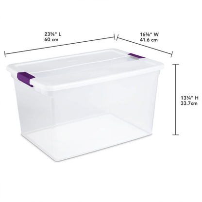 Sterilite Plastic Latching Storage Tote, 66Qt, 6 Pack & Shoe Box, 6Qt, 12 Pack