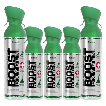 Boost Oxygen 10L Canned Oxygen (2 Pack) & 5L Canned Oxygen (3 Pack), Flavorless