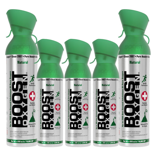Boost Oxygen 10L Canned Oxygen (2 Pack) & 5L Canned Oxygen (3 Pack), Flavorless