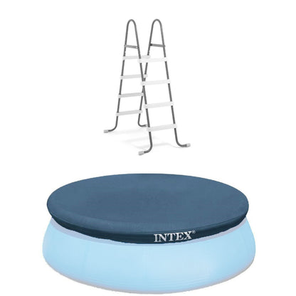 Intex Steel Frame Above Ground Pool Ladder & Intex 15 Ft Above Ground Pool Cover