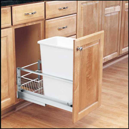 Rev-A-Shelf Single Pullout 35 qt. Kitchen Trash Can with Soft-Close, 5349-15DM-1