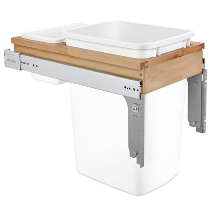 Rev-A-Shelf Single Pullout Top Mount Trash Can 35 qt., White, 4WCTM-12DM1