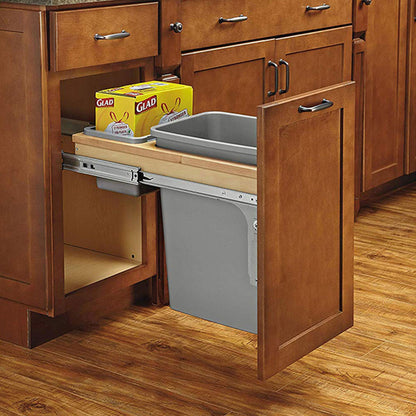 Rev-A-Shelf Pullout Top Mount Trash Can w/ Soft-close, 35 qt., 4WCTM-12BBSCDM1