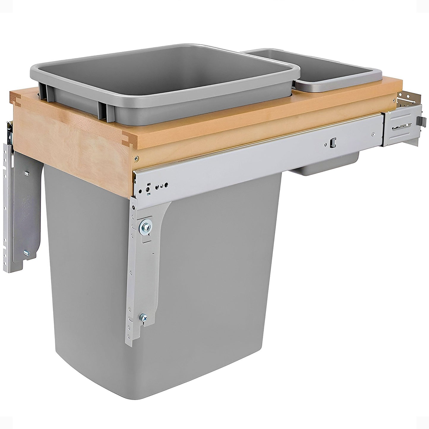 Rev-A-Shelf Pullout Top Mount Trash Can w/ Soft-close, 35 qt., 4WCTM-12BBSCDM1