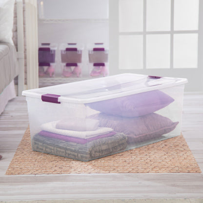 Sterilite 110 Qt Clear Storage Organization Box w/ Secure Latching Lid (16 Pack)