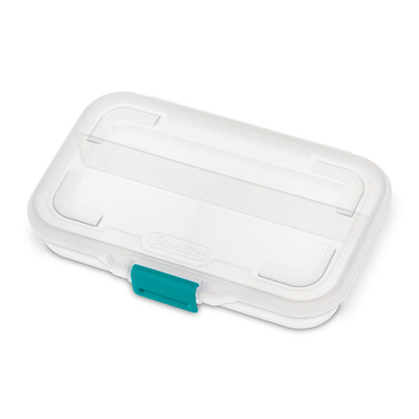 Sterilite Convenient Small Divided Clear Storage Pencil Box & Latch Lid, 12 Pack