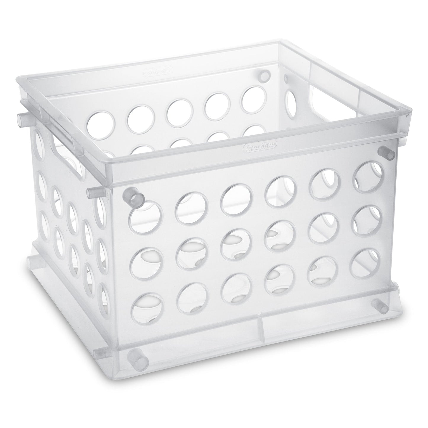 Sterilite Convenient Mini Square Small Storage Organizing Crate, Clear (12 Pack)