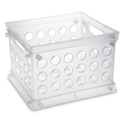 Sterilite Convenient Mini Square Small Storage Organizing Crate, Clear (12 Pack)