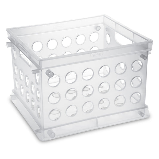 Sterilite Convenient Mini Square Small Storage Organizing Crate, Clear (12 Pack)