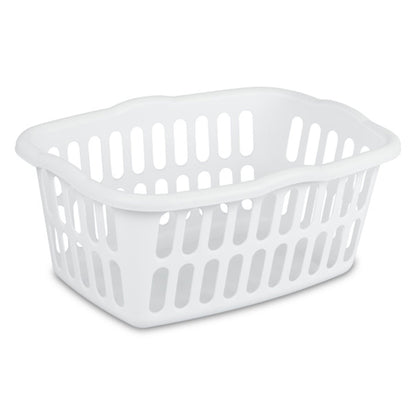 Sterilite 1.5 Bushel Rectangular Plastic Laundry Basket Bins, White, 12 Pack