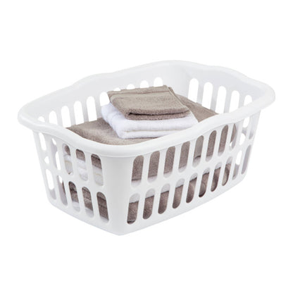 Sterilite 1.5 Bushel Rectangular Plastic Laundry Basket Bins, White, 12 Pack