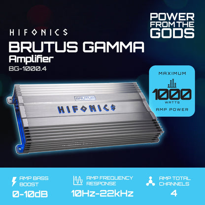 Hifonics BG-1000.4 Brutus Gamma 4 Channel 1000W Car Audio Subwoofer Amplifier - Find Fresh Goods