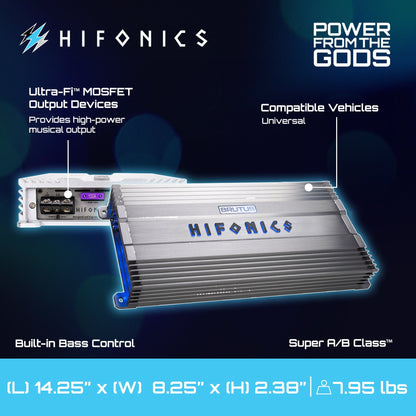 Hifonics BG-1000.4 Brutus Gamma 4 Channel 1000W Car Audio Subwoofer Amplifier - Find Fresh Goods