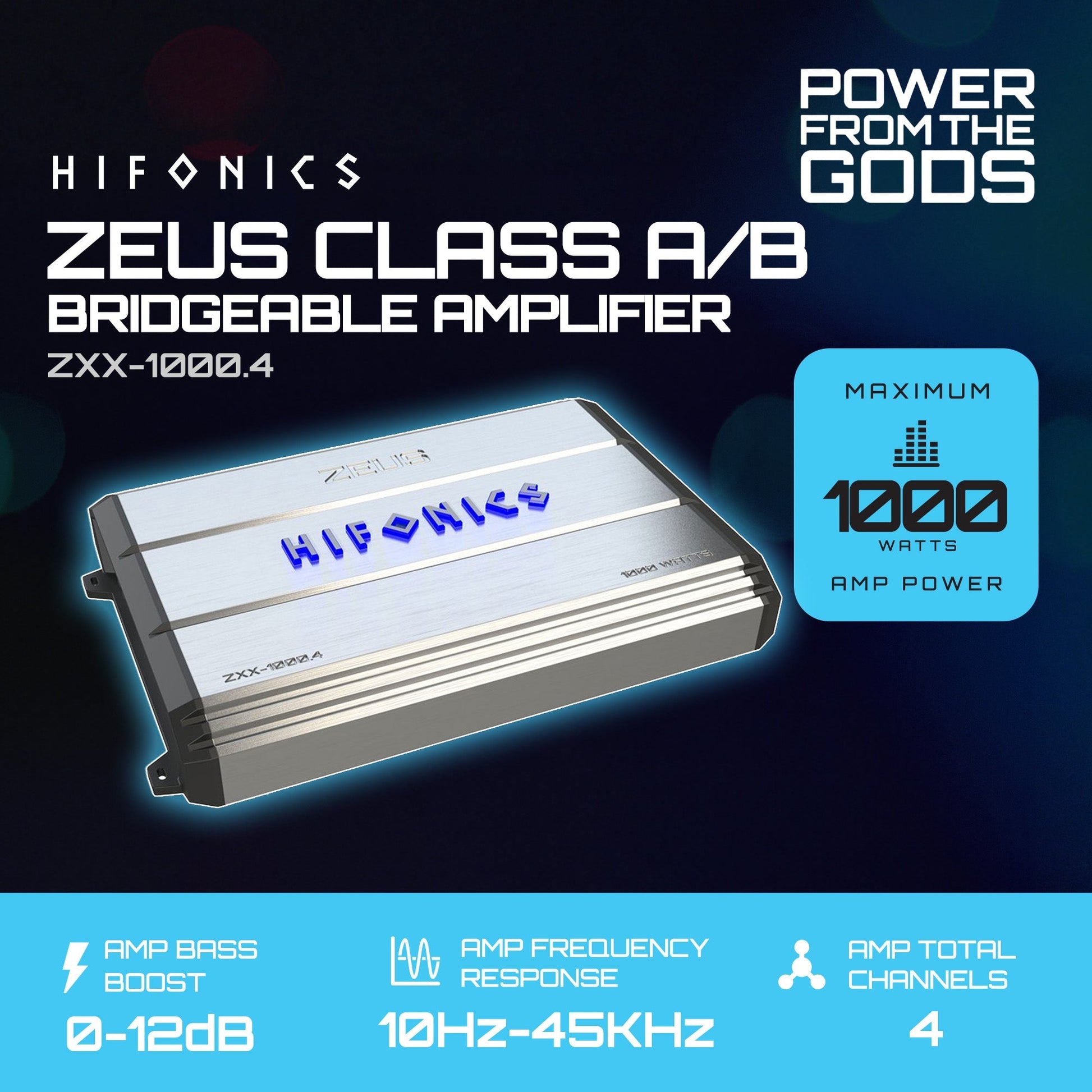 Hifonics Zeus 3200W Max Class D Monoblock Car Audio Amp & Bass Knob, ZXX-3200.1D - Find Fresh Goods
