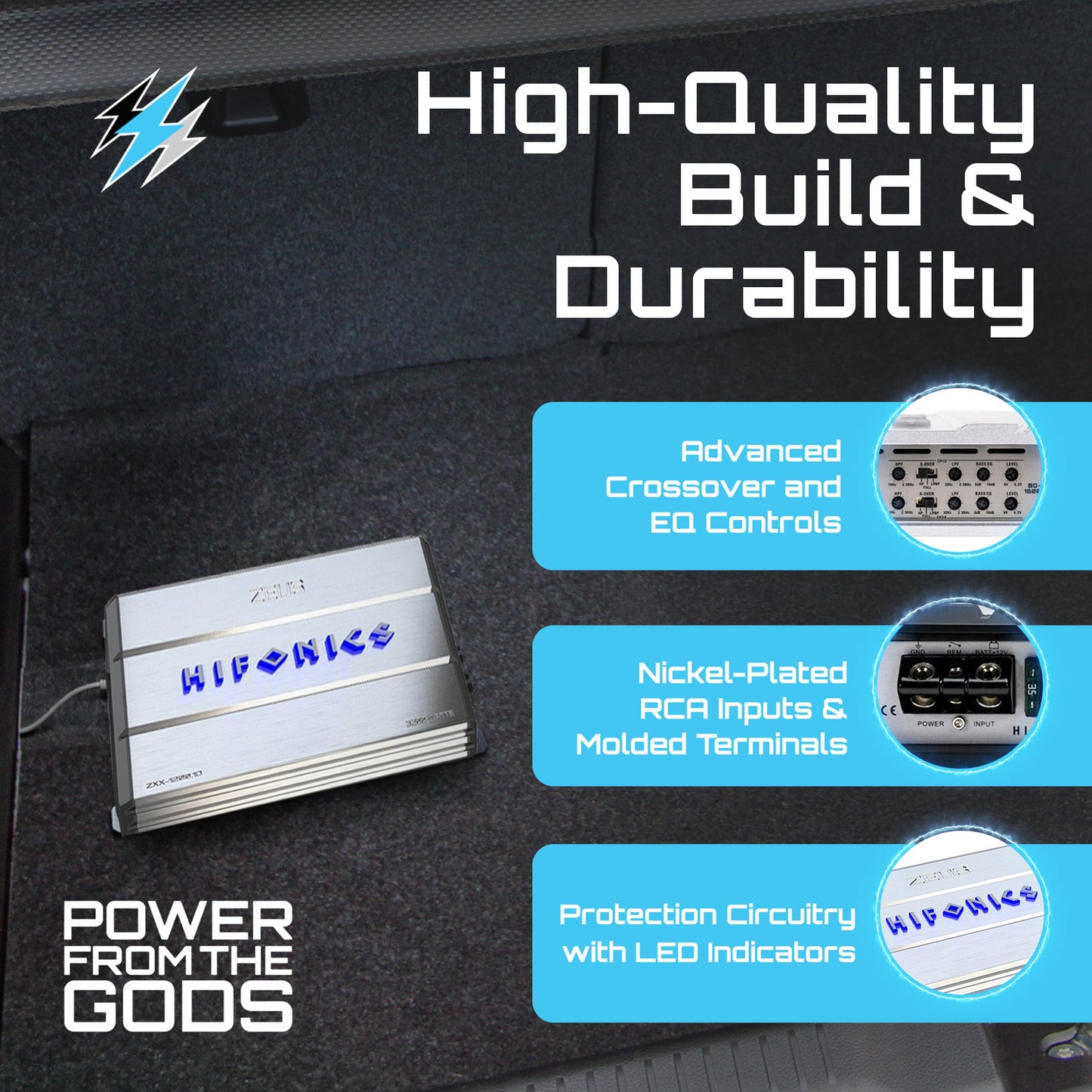 Hifonics ZXX-1000.4 1000 Watt 4 Channel Class A/B Bridgeable Car Amp Amplifier - Find Fresh Goods