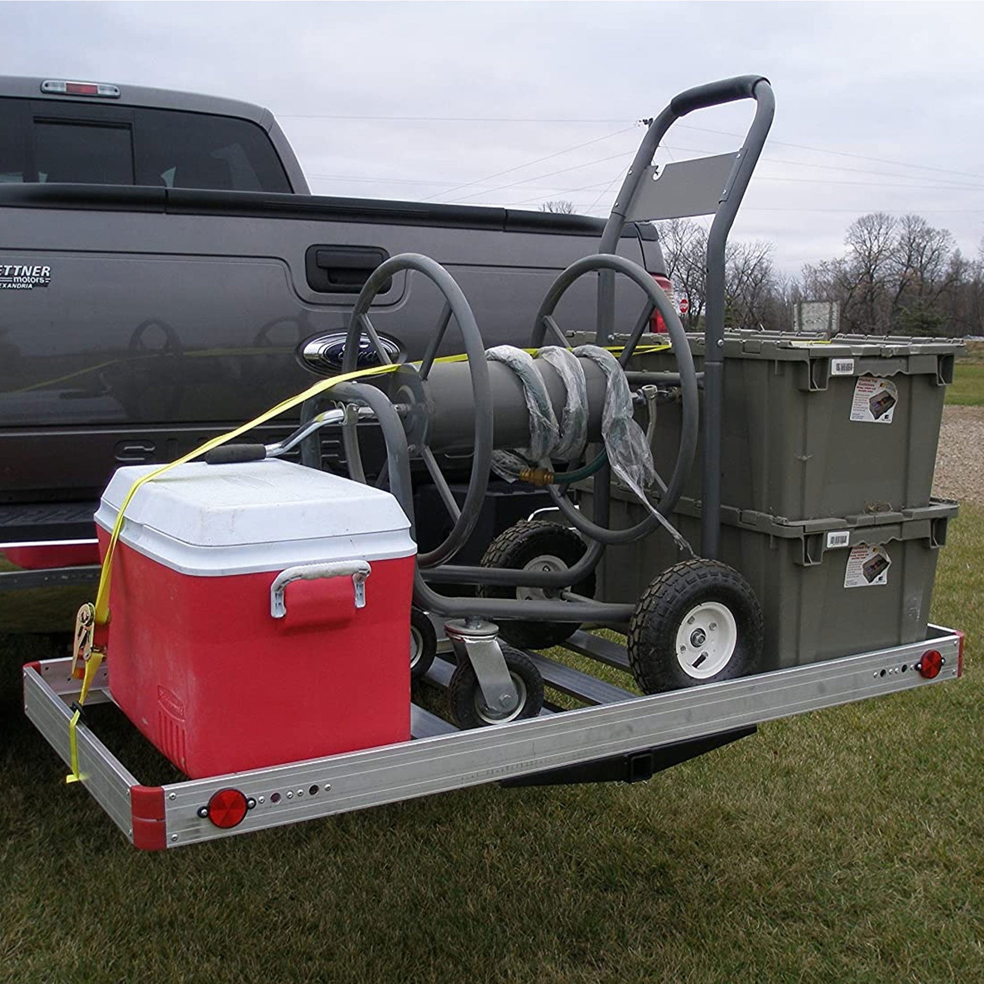 Tow Tuff TTF-2762ACBR Heavy Duty 2-in-1 Aluminum Cargo Carrier with Bike Rack - Find Fresh Goods