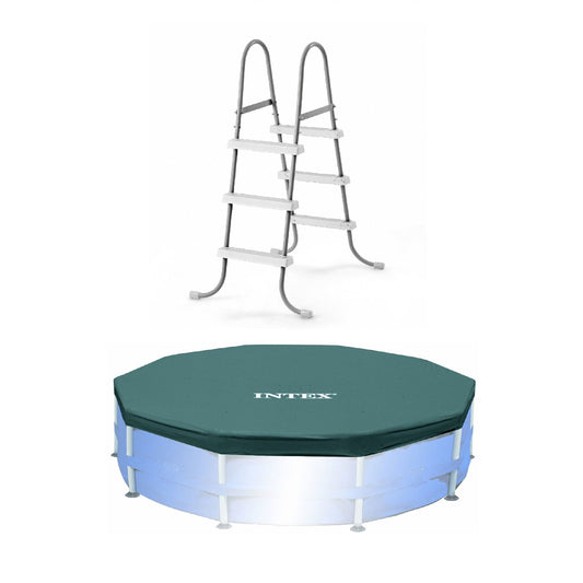 Intex Steel Frame Pool Ladder for 42” Wall Height Pools and 10’ Round Pool Cover